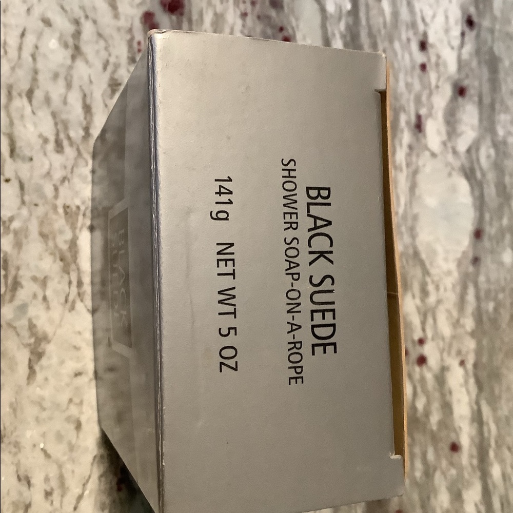 Black Suede soap-on-a-rope